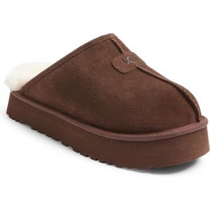 UGG Discoquette Genuine Shearling Slide Slipper sz 7 Burnt Cedar/ Natura…